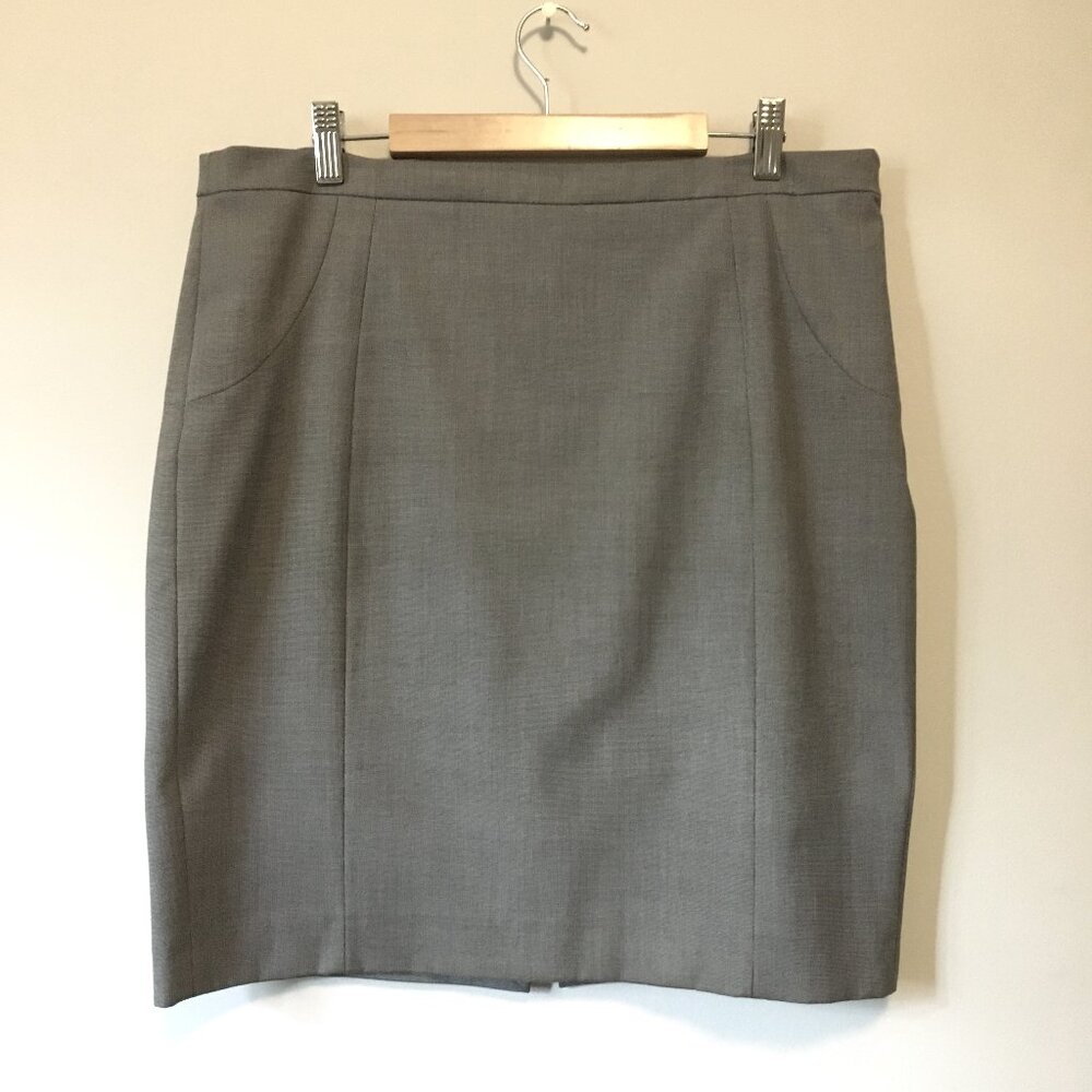 RW&CO. Grey Pin Pattern Career Skirt - Classic Pencil Silhouette - Size 12 🩶